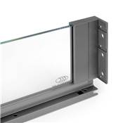 Tiroir ext. Vertex 40kg côtés verre 131mm haut 500mm prof. Acier alu. Verre Anthracite
