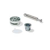 Lot 10 excentriques diam. 35mm boulon M8 écrou capuchon plastique blanc panneau 20mm Zamak Acier