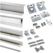 Kit Neco 2 portes coulissantes fermeture soupleKit quincaillerie penderie ép. 16mm Gris