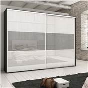 Kit ferrures 2 portes coulissantes armoire fermeture souple Placard profilé Wave ép. 16mm blanc
