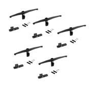 Lot consoles 5 étagères bois structure Zero planches non incluses Zamak noir texturé