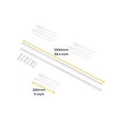 Kit 3 étagères consoles supports muraux Jagmet long. 280mm Acier blanc