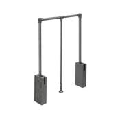 Penderie rabattable armoire Sway 600 - 830mm Acier alu. plastique titane