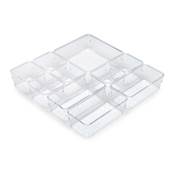 Kit 10 seaux organisateurs Cube tiroirs plastique Transparent