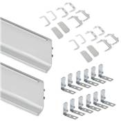 Kit 2 profils centraux Gola meubles cuisine long. 2,35m accessoires alu. Anodisé mat