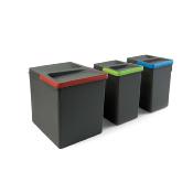 Poubelles pour tiroir de cuisine Recycle, Hauteur 266mm