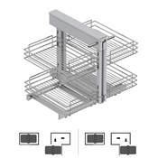 Système d'angle extractible meuble cuisine Suprastar acier chrome
