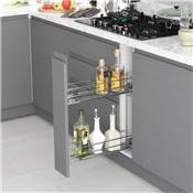 Porte-bouteilles extractible Suprastar fermeture amortie mod. 150mm acier chromé
