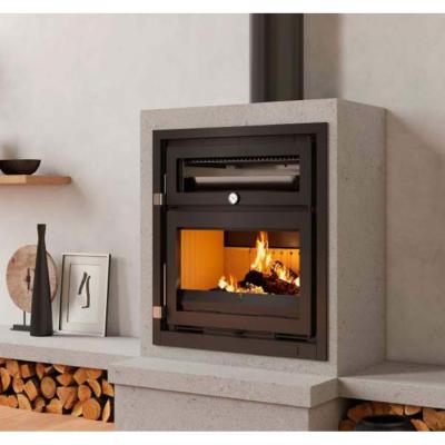 Insert à bois avec four 17kw vermiculite bûches 62cm sortie 150mm 2 turbines