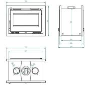 IT-172 K - Insert à bois en acier double face, vitres sérigraphiées, noir