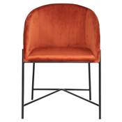 Lot 2 chaises tapissées style contemporain terracotta