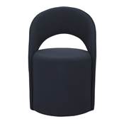 Lot 2 Poufs chaise fauteuil tapissé style contemporain bleu