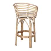 Lot 2 Tabourets hauts bambou et rotin style tropical naturel
