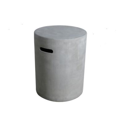 Coffre de bouteille rond gris lisse