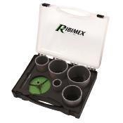 Kit 5 scies cloches diamantes en valisette grs cramique carrelage