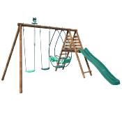 Station de jeux en bois NARCISSE,  Dim.344x354x222cm, âges 3 à 12 ans