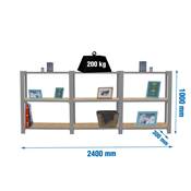 Étagère en métal gris osb 9 étagères charge 200 kgs dim.1000x2400x300mm sans vis