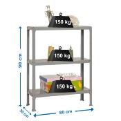 Étagère en métal  3 étagères charge 100 kgs dim.902x810x310mm sans vis