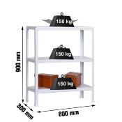 Étagère en métal  3 étagères charge 100 kgs dim.902x810x310mm sans vis
