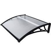 Marquise entrée arrondie noire polycarbonate 80x120cm 5mm