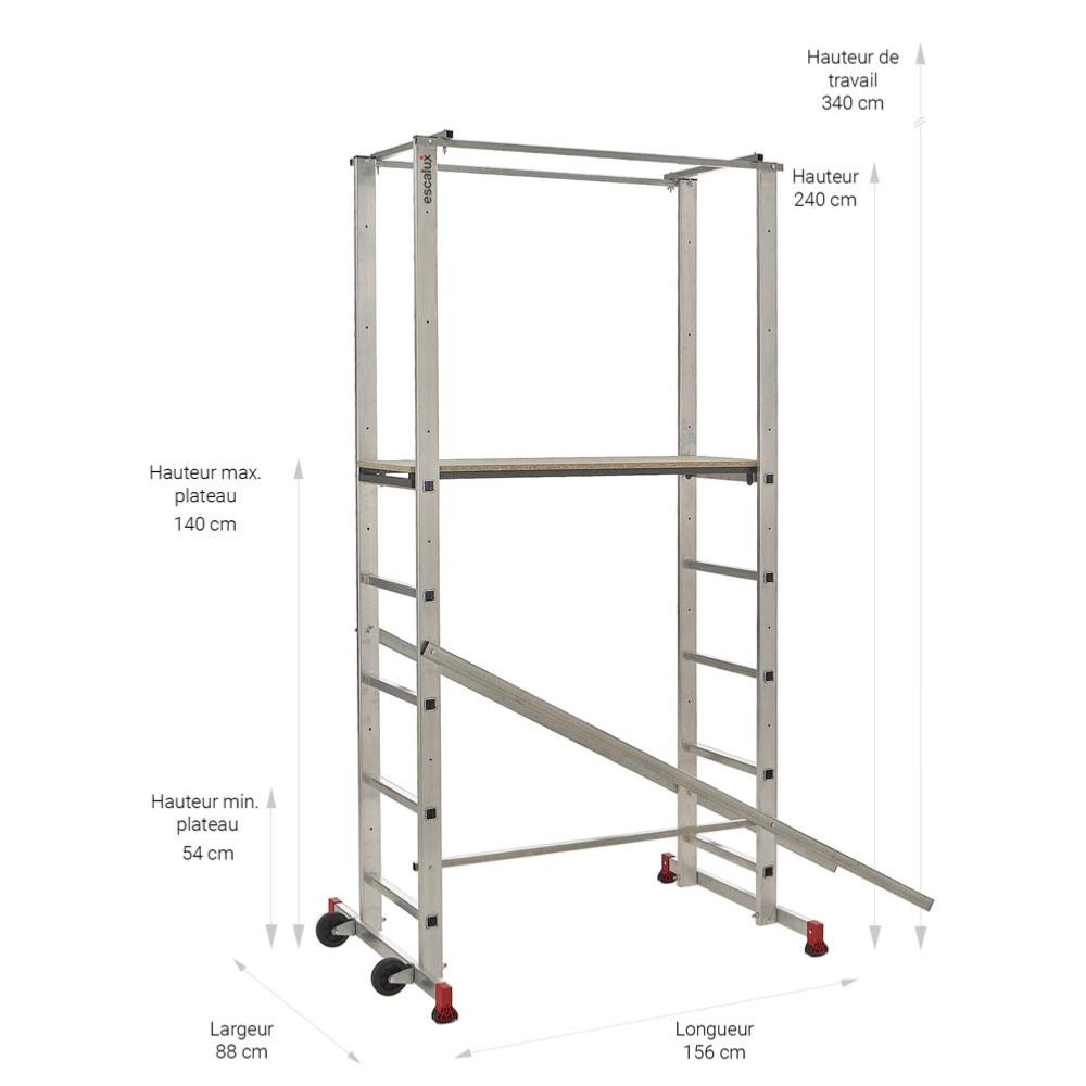 Echafaudage roulant ALUXIS 140, Aluminium