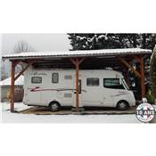 Abri 2 pentes Bois Douglas France Carport Auvent Camping-car 550x700cm H 320cm