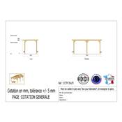 Abri Toit Plat Bois Douglas France Carport Auvent Camping-car 350x750cm H 320cm
