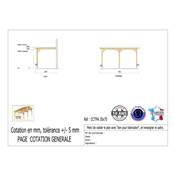 Abri Toit Plat Adossé Bois Douglas France Carport Auvent Camping-car 350x750cm H 320cm