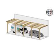 Abri Toit Plat Adossé Bois Douglas France Carport Auvent Camping-car 400x1250cm H 320cm
