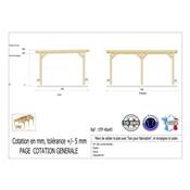 Abri Toit Plat Bois Douglas France Carport Auvent voiture 400x450cm H 250cm