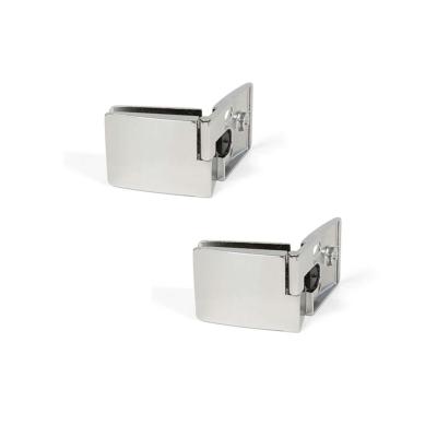Jeu charnières portes verre centrales ép. 4-5mm Zamak Chromé brillant