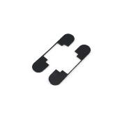 Lot 2 charnières boîtier portillon charge 40kg ouverture 180 degrés Zamak Noir
