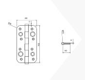 Lot 5 charnières porte sécurité 150x80mm anti-dégondage bords arrondis Acier Noir