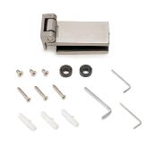 Charnière porte verre garniture inoxydable hor. embout 34mm porte 8-12mm acier inoxydable