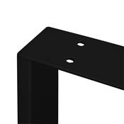 Jeu pieds rectangulaires Square table larg. 800mm Acier noir