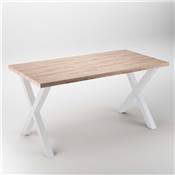 Jeu pieds Cross table larg. 695mm Acier blanc