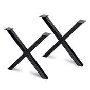 Jeu pieds Cross table larg. 695mm Acier noir