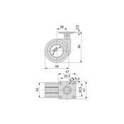 Lot 4 roulettes Hole plétine montage diam. 65mm Acier noir plastique