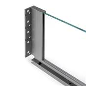 Tiroir ext. Vertex 40kg côtés verre 178mm haut 500mm prof. Acier alu. Verre Anthracite