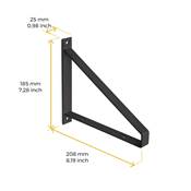 Jeu supports étagères bois Shelf forme triangulaire Acier noir
