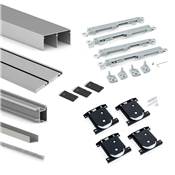 Kit quincaillerie armoire 2 portes couli. f. souple Placard 74 poignée Sharp ép. 16mm mat