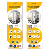 Kit ferrures Placard 81 2 coulissants fermeture souple profilé Wave ép. 16mm Anodisé mat