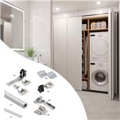 Kit quincaillerie 2 portes coulissantes pliantes armoire fermeture souple Twofold 4 coulisse