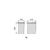 Poubelles pour tiroir de cuisine Recycle, Hauteur 266mm