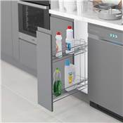 Porte-bouteilles extractible Suprastar fermeture amortie mod. 200mm acier chromé