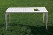 Table de jardin, collection Kenya, forme carré, couleur blanc