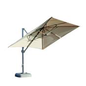 Parasol dport  Finition mat gris clair Tissus toile beige, ROMA