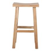 Lot 2 Tabourets bois style rustique naturel