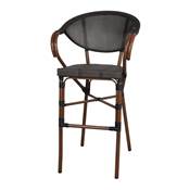 Lot 2 Tabourets hauts d’extérieur style bistrot graphite