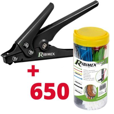 Pince métal pour colliers électriciens avec 650 colliers dimensions mixées